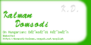 kalman domsodi business card